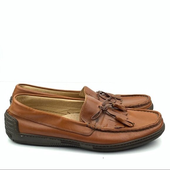 Cable & Co Mens loafers size 12 cognac brown Italian vintage leather main image 7